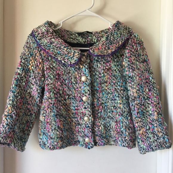 Jackets & Blazers - Multi-Color Tweed Jacket
